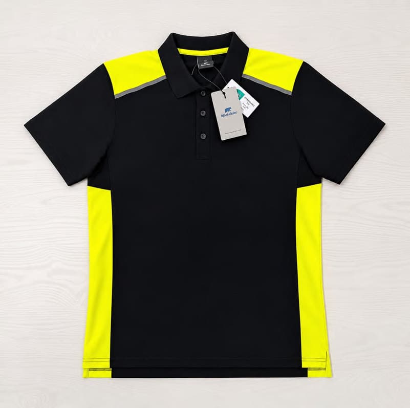 Men's contrast polo and tee in 100% cotton piqué 220 GSM and 90% cotton 10% viscose 170 GSM