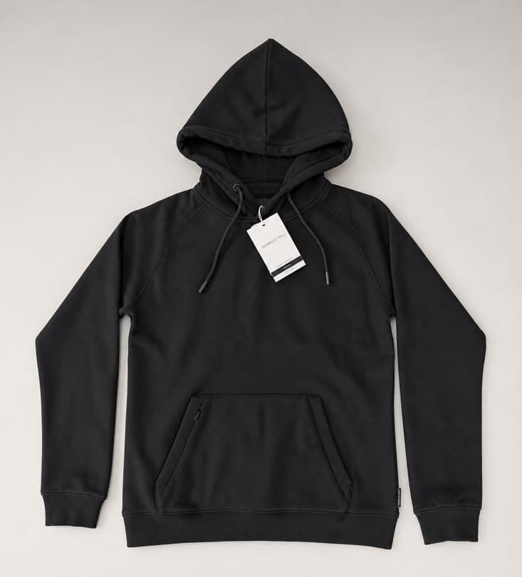 Men's and ladies hoodie and polo in 80% organic cotton blend and 100% recycled piqué