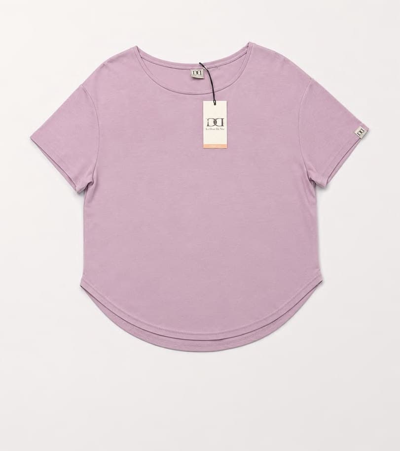 Ladies long- and short-sleeve tee shirt in 78% rayon / 22% polyester single jersey, 160 GSM