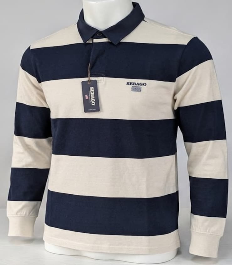 Men's tee, long-sleeve stripe polo and hoodie in cotton single jersey and piqué