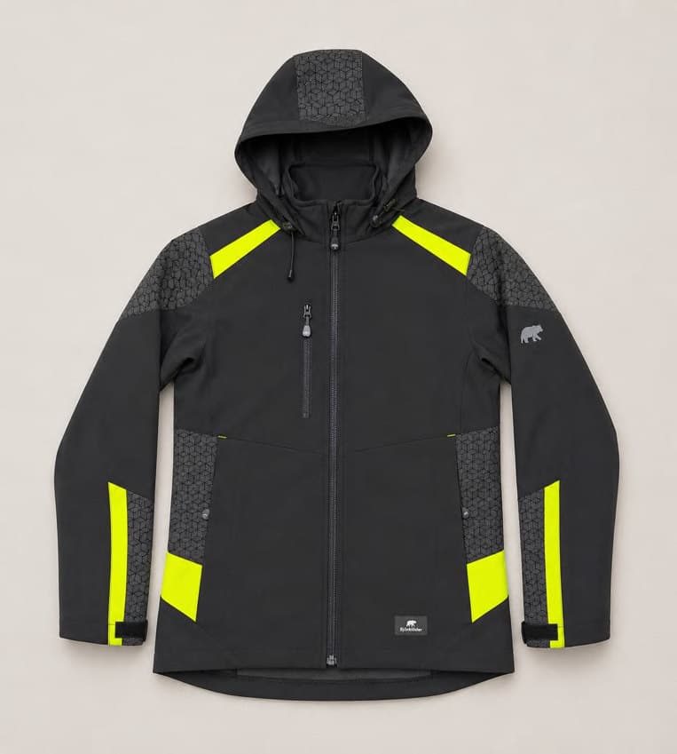 Softshell and high-visibility hoodie in 100% polyester, 195 GSM