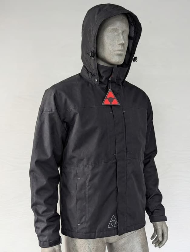 Men's workwear jacket and polo — 100% polyester woven shell and 95% cotton 5% spandex piqué